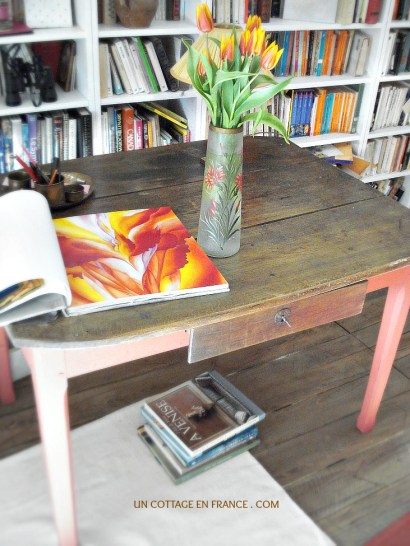 Le salon bibliothèque rustique du cottage