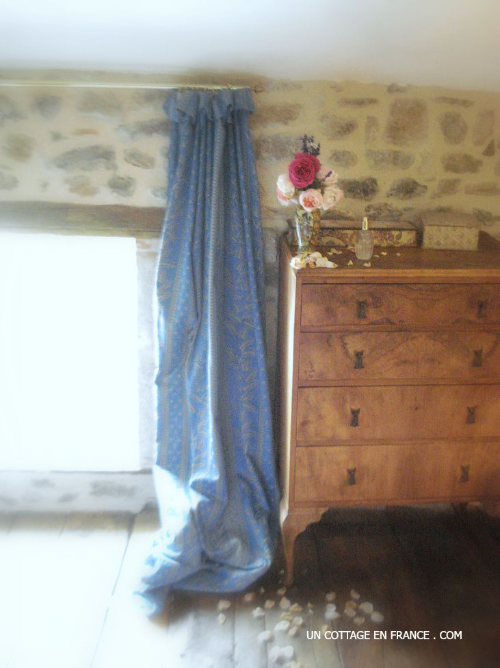 French vintage country interior, the cottage floral arrangement in the bedroom
