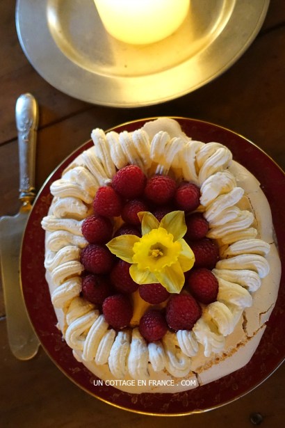 Pavlova aux framboises