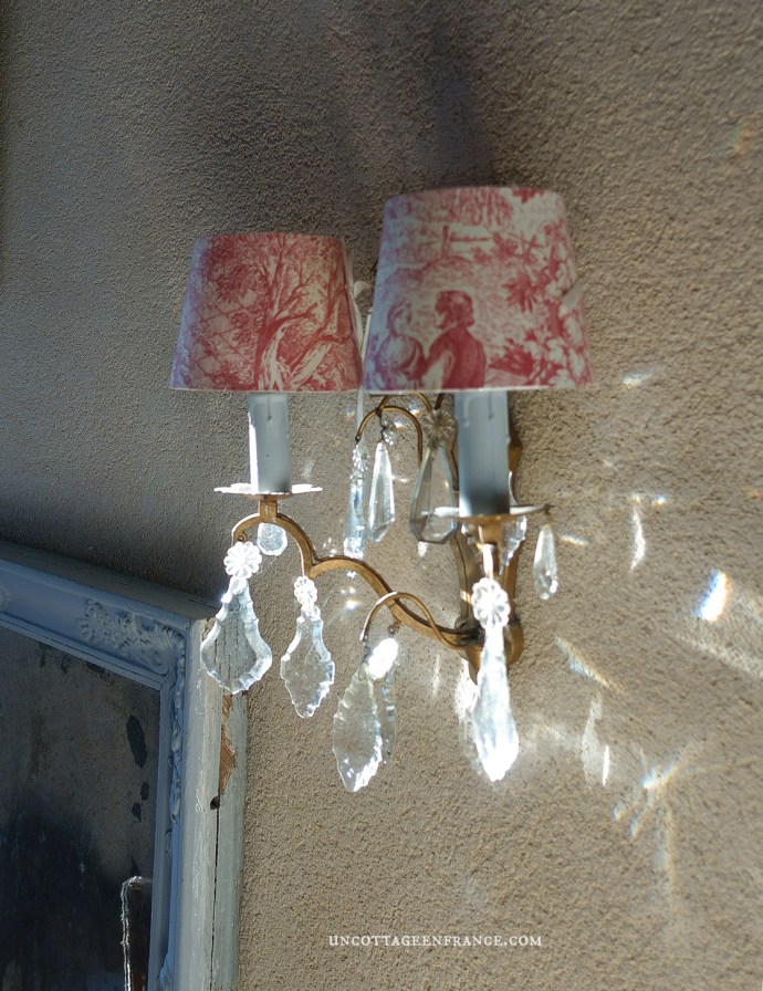 Abat jour pour appliques façon toile de jouy
