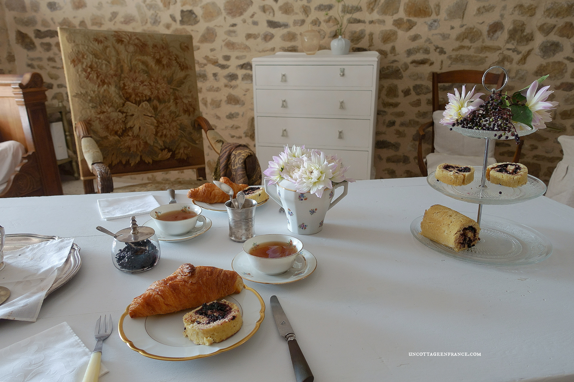 Elegant French Cottage Breakfast with Elderberry Jam