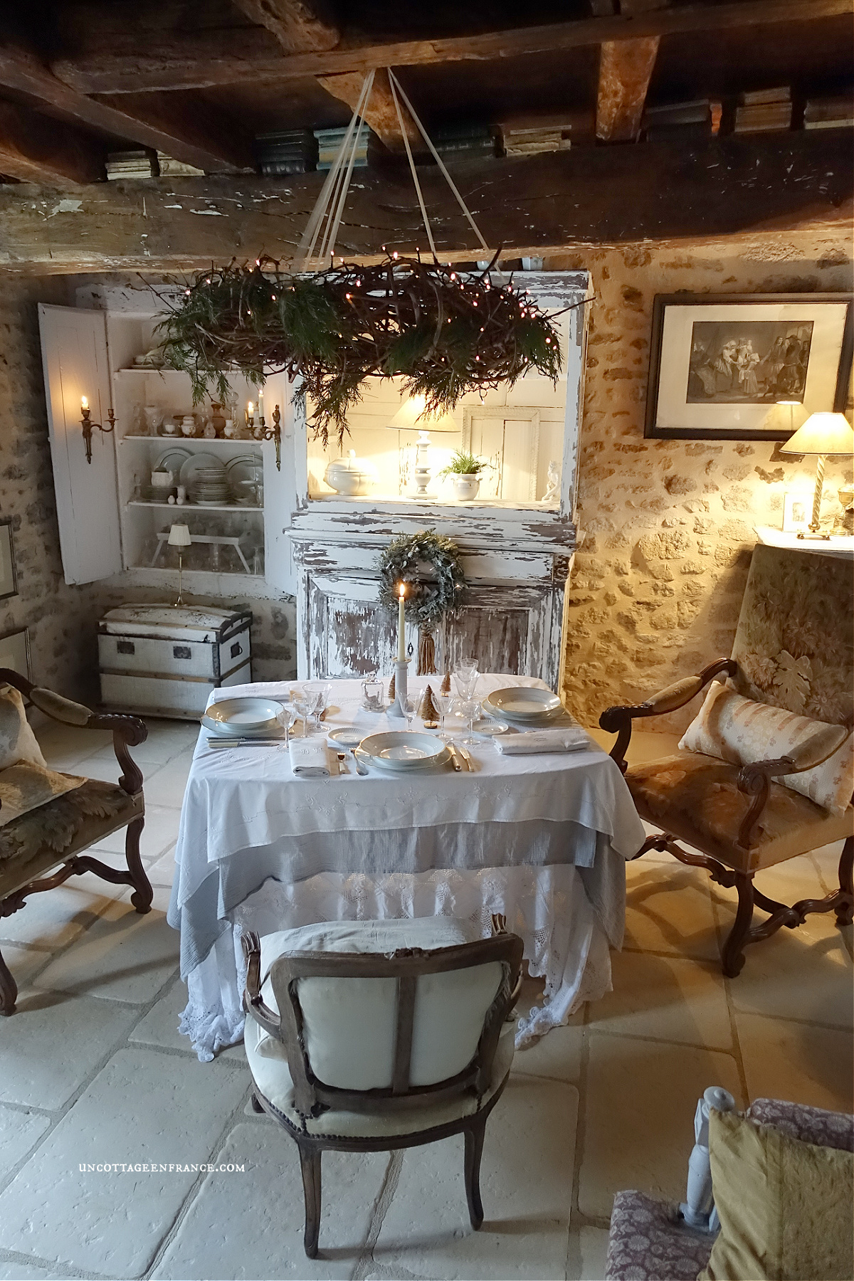 nouvel an campagne chic, colette malpaud, un cottage en france